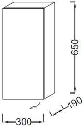 Пенал Jacob Delafon PARALLEL EB513G-N18 (300х190х650) левый, 1 дверца, белый — миниатюра 3