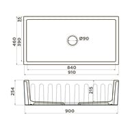Мойка Omoikiri MIKURA 91-WH GLOSSY 910х460х254мм,керамическая,на/под столешницу, белый глянц.4993260