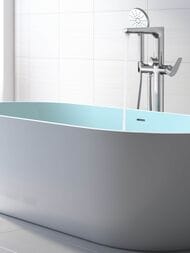 Смеситель для ванны/душа Aquatek Бетта AQ1145CR напольный, однозахватный, с ручным душем, цвет: хром