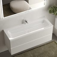 Тумба под раковину SANCOS Snob R (1195x445x500) подвесная, два ящика, Bianco SNR120W