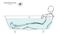 Ванна встраиваемая Salini Orlanda Axis Kit 190 103311GF  1911х800х600 S-Sense, RAL полностью глянец