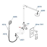 Душевая система WasserKRAFT A16069 встраиваемый смеситель, верхний/ручной душ, хром