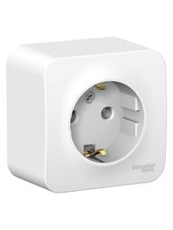 Розетка Systeme Electric BLANCA наружная с заземл. без шторок изол.пл., 16А 250В белый BLNRA010111