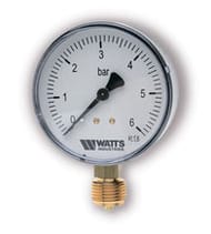 Манометр Watts F+R200, 0-16 бар, 1/4", D63мм, бок.подкл. (радиал.),  10007725