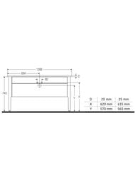 Тумба под раковину Duravit Luv 1338х743х570 2 ящика, серый матовый лак LU956609292 — изображение 3