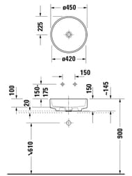 Раковина DURAVIT BALCOON 450х450х150 без отв. под смеситель, без перелива, терра матовая 240945AM79 — изображение 6