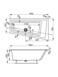 ����� ��������� VAGNERPLAST CAVALLO OFFSET 160 L (1600�900�450) �������, ����� VPBA169CAV3LX-04