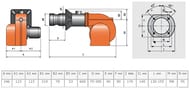 Газовая горелка Baltur BTG 12 (35-115 кВт) L300 одноступенчатая   17170020