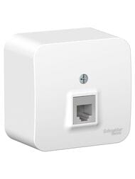 Розетка Systeme Electric BLANCA наружная телефонная RJ11, с изолир. пластиной, белый BLNIA011001