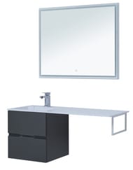 Тумба с раковиной Aquanet Алвита 120 L (1200х526х480) левая, подвесная, 2 ящ., серый антрацит 243777