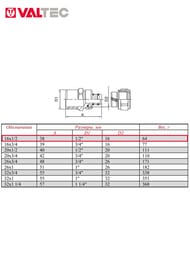 Соединитель обжимной VALTEC 16х1/2"Н VTm.301.N.001604