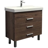 Тумба COMFORTY Никосия-80Н (800х860х450) напольная,с раковиной, дуб темный 00-00007621