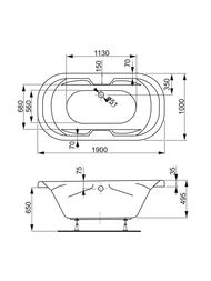 ����� ��������� VAGNERPLAST GAIA 190 (1900�1000�460) ��������, ����� VPBA191GAI7X-04