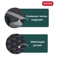 �������� ������ KETER CORFU SET (128x70�79), �����+2 ������+����, ������