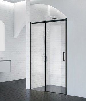 Дверь в нишу BelBagno Acqua 1184-1214х1950 ACQUA-BF-1-120-C-NERO раздв., стекло прозр./профиль чер