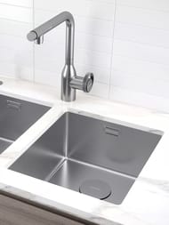 Мойка нерж. сталь NEXT 38 UNI, PM213844-BS, браш нерж.сталь, 380х440мм, Paulmark 1,2мм