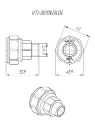 ����������� �������� VALTEC ��� �������� ���� ��15 � ��������� ��  ���. �. 1/2", VTr.801.N.0404