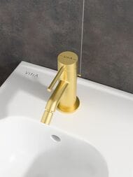 Смеситель для биде VitrA Minimax Round A4353625EXP однорычажный брашированное золото латунь