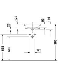 Умывальник накладной Duravit White Tulip 2362430079 430х430 без перелива, без отв. под смес., белый