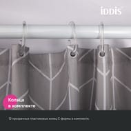 Штора для ванной комнаты IDDIS Base 200х240 см, с кольцами, полиэстер, серый BD06P24i11
