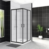 Душевой уголок BelBagno Uno (900х900х1950) UNO-195-A-2-90-P-NERO  r стекло ифленое, профиль черный