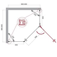������� ������ BelBagno Kraft (900�900�1950) KRAFT-P-1-90-C-Cr-R  ������ ����������, ����