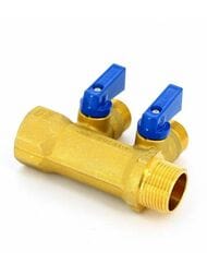 Коллектор с шар.кранами Tiemme   3/4"нв - 2 х 1/2" с кранами (синяя ручка) 1822G160402BLU — изображение 4