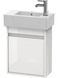 Тумба под умывальник Duravit Ketho 450х550х225 подвесная, петли слева, белый глянец KT6629L2222 — миниатюра 1