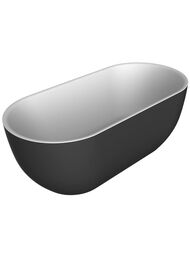 Ванна акриловая BelBagno BB70-1500-800-W/NM (1500x800x600) одельностоящая,овальная,белая/чёрная мат