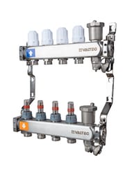 Коллекторная группа VALTEC  3 выхода, 1"х3/4" с расходомерами, нержавеющая сталь VTc.579.EMNX.0603 — миниатюра 1