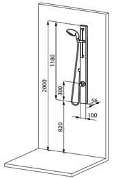 ������� ������ Novellini Revif 100�1180 ��, ���������, ������ ���, ����. ����� REV1T-K