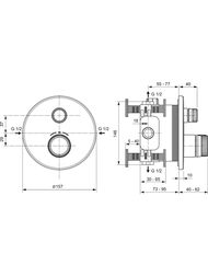 Смеситель для душа Ideal Standard CERATHERM NAVIGO A7295A2 термостатический, без душевого набора