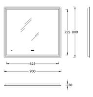 Зеркало KERAMA MARAZZI TECNOLOGICA TECNO с подсветкой, цвет белый глянц., 900х26х800, TE.mi.90