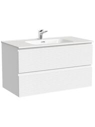 Тумба под раковину SANCOS Folk (890х450х500) подвесная, 2 ящика, Bianco FL90W