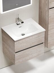 Тумба под раковину SANCOS Urban (590х450х550) подвесная, 2 ящика с доводчиками, дуб галифакс UR60EG