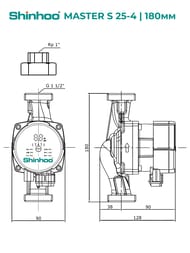 ����� �������������� SHINHOO MASTER S 25-4 180 1x230�, 1 1/2", � ������� 71111002