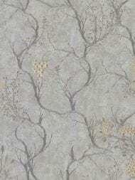 Обои виниловые на флизелине Decori-Decori Zen (1,06х10,05) серые, деревья 72960 (рул)