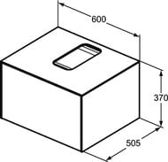 Тумба под раковину Ideal Standard CONCA (600x505x370) 1 ящик, антрацит, столешница с вырезом T3928Y2 — изображение 6