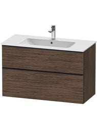 Тумба под раковину Duravit D-Neo 1010x625х462 подвесная, 2 выдв. ящика, темный орех DE4363004210000 — миниатюра 1