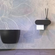 Уценка! Полка FLOW Round Duetto 260х130х80 настенная, держатель для т/б слева, черный Fl-ro-du26л-ч