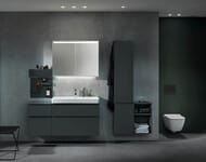 Полка настенная с крючками Geberit Smyle Square (450х143х148) темно-серый 500.362.JK.1