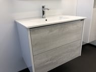 Тумба COMFORTY Женева-75 (770х555х470) подвесная, с раковиной, дуб белый 00004137097