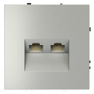 Розетка компьютерная двойная Voltum S70 VLS060205, серебро