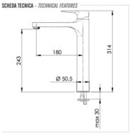 Смеситель для раковины Remer Winner W10L, хром