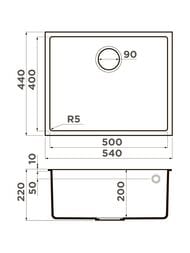 ����� Omoikiri BOSEN 54-U-ES (540�440�220) ����������� ������, ����������, ����: �������� 4997208