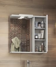 Зеркало-шкаф VIGO Diana 700х150х700 правый с подсветкой, белый, вертикальная фрезеровка