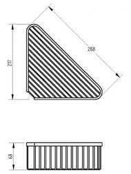 Migliore Complementi Полка-решетка угловая 22x22x5 см хром ML.COM-50.119.CR