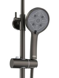 Душевая система ESKO Lagos Gun Metal ST205LGGM  настенная, ручной/верх. душ, поворот. излив, графит