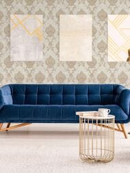 Обои виниловые на флизелине Grandeco Anastasia A53909 (1,06х10,05) дамаск, бежевые (рул.)