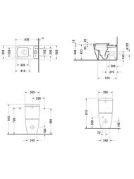Унитаз-компакт DURAVIT HAPPY D.2 365х630х415 унив.сток, крепление 2134090000+0934100005
